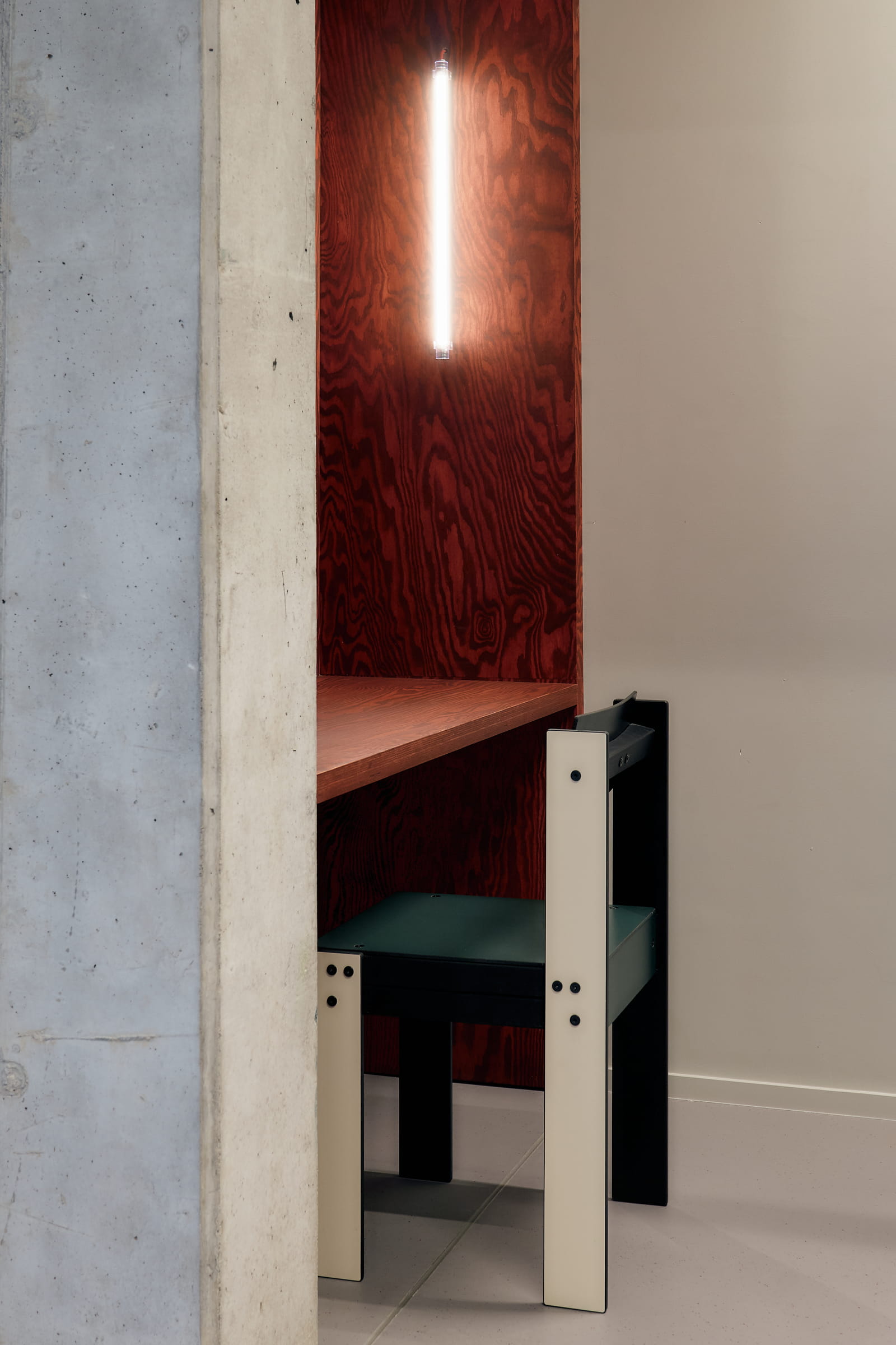 Concrete and wood niche