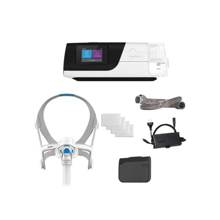 ResMed CPAP device with mask and accessories